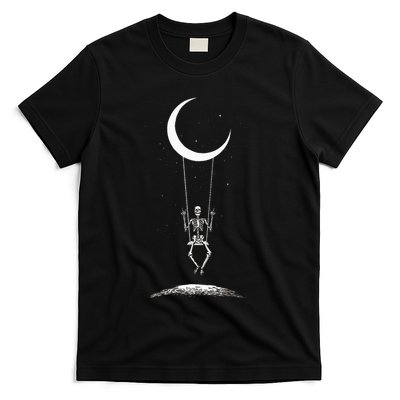 Rock On Skeleton Hands Halloween Moon Band Rock And Roll T-Shirt