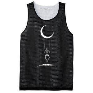 Rock On Skeleton Hands Halloween Moon Band Rock And Roll Mesh Reversible Basketball Jersey Tank