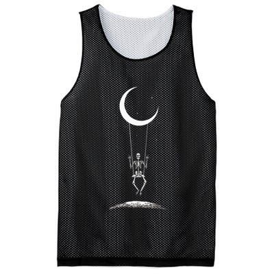 Rock On Skeleton Hands Halloween Moon Band Rock And Roll Mesh Reversible Basketball Jersey Tank