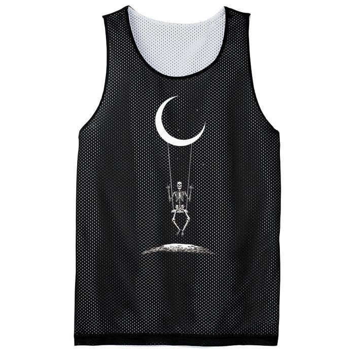 Rock On Skeleton Hands Halloween Moon Band Rock And Roll Mesh Reversible Basketball Jersey Tank