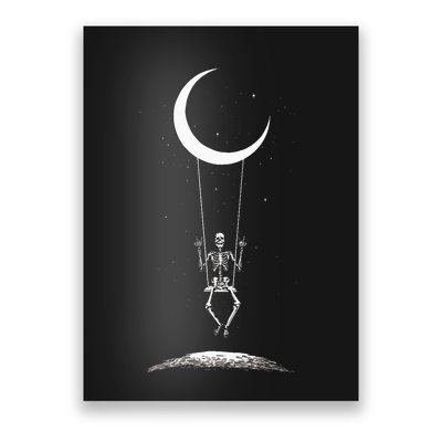 Rock On Skeleton Hands Halloween Moon Band Rock And Roll Poster