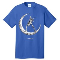 Rock On Skeleton Moon Rock And Roll Tall T-Shirt