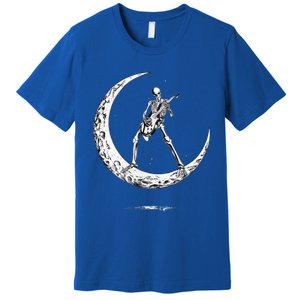 Rock On Skeleton Moon Rock And Roll Premium T-Shirt