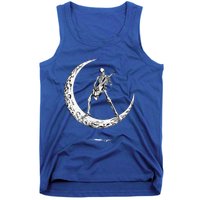 Rock On Skeleton Moon Rock And Roll Tank Top