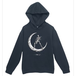 Rock On Skeleton Moon Rock And Roll Urban Pullover Hoodie