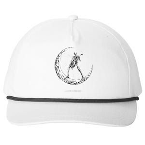 Rock On Skeleton Moon Rock And Roll Funny Halloween Snapback Five-Panel Rope Hat