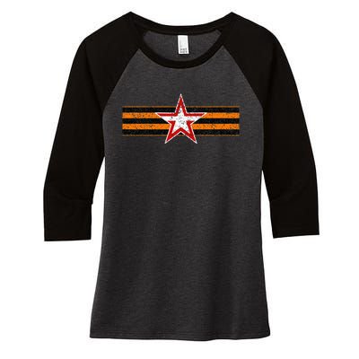 Ribbon Of St. George Russia Women's Tri-Blend 3/4-Sleeve Raglan Shirt