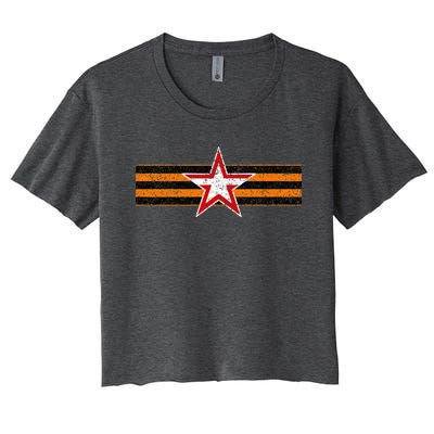 Ribbon Of St. George Russia Women's Crop Top Tee