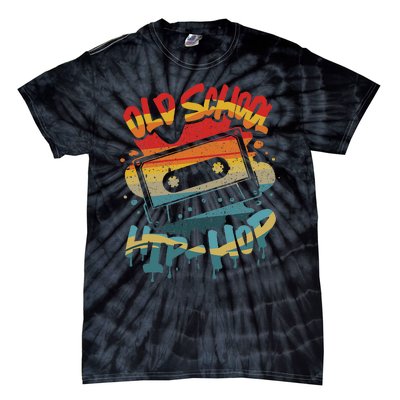 Retro Old School Hip Hop 80s 90s Graffiti Cassette Mixtape Tie-Dye T-Shirt