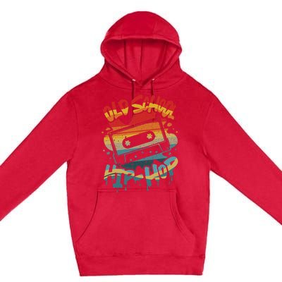 Retro Old School Hip Hop 80s 90s Graffiti Cassette Mixtape Premium Pullover Hoodie