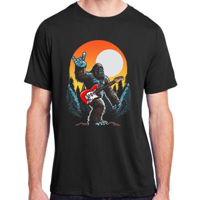 Rock On Sasquatch Rock And Roll Bigfoot Electric Guitar Adult ChromaSoft Performance T-Shirt