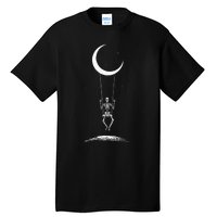 Rock On Skeleton Moon Band Rock And Roll Graphic Tall T-Shirt