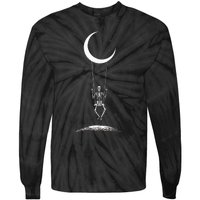 Rock On Skeleton Moon Band Rock And Roll Graphic Tie-Dye Long Sleeve Shirt