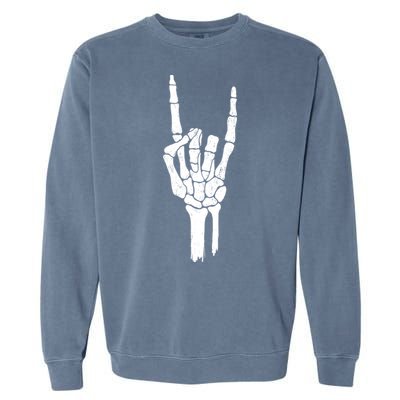 Rock On Skeleton Hand Gift Garment-Dyed Sweatshirt