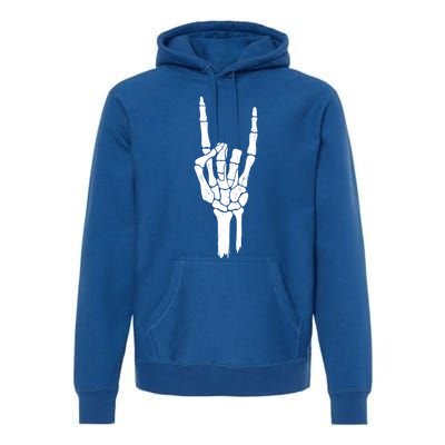 Rock On Skeleton Hand Gift Premium Hoodie