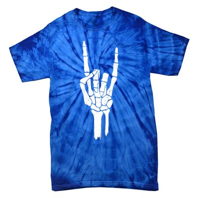 Rock On Skeleton Hand Gift Tie-Dye T-Shirt