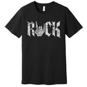 Rock On Skeleton Hand Rock And Roll Rock Music Band Premium T-Shirt