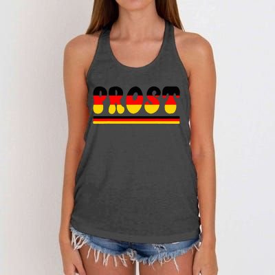 Retro Oktoberfest Squad German Flag Prost Women's Knotted Racerback Tank