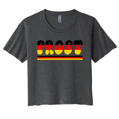 Retro Oktoberfest Squad German Flag Prost Women's Crop Top Tee