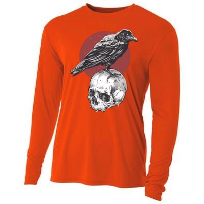 Raven On Skull Cooling Performance Long Sleeve Crew