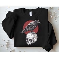 Raven On Skull Sweatshirt