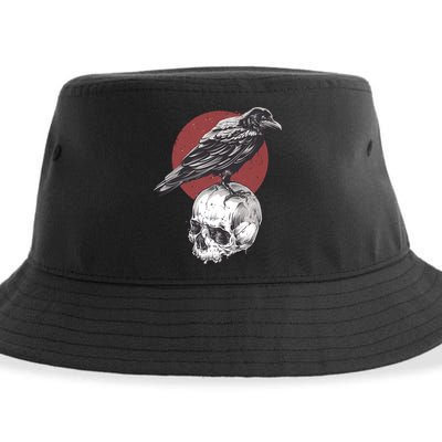 Raven On Skull Sustainable Bucket Hat