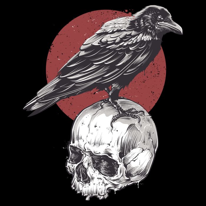 Raven On Skull Bucket Hat