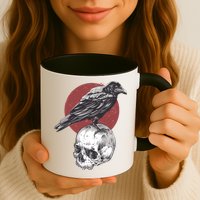Raven On Skull Mug