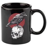 Raven On Skull 11oz C Handle Ceramic Mug