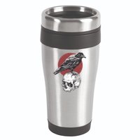 Raven On Skull 16oz Travel Tumbler