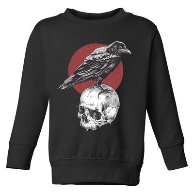 Raven On Skull Toddler Sweatshirt
