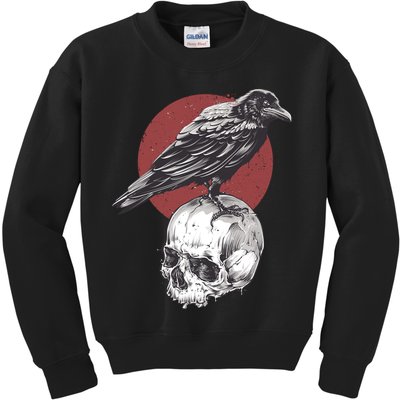 Raven On Skull Kids Sweatshirt
