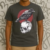 Raven On Skull T-Shirt