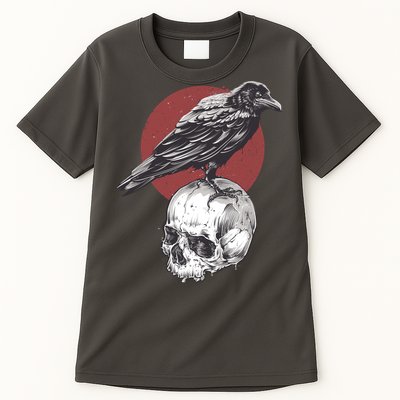 Raven On Skull Tall T-Shirt