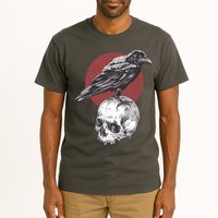 Raven On Skull Tall T-Shirt