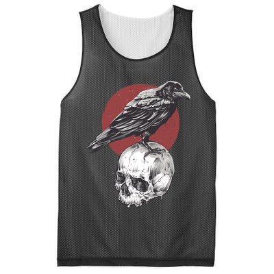 Raven On Skull Mesh Reversible Basketball Jersey Tank