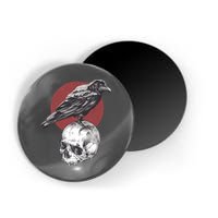 Raven On Skull Magnet