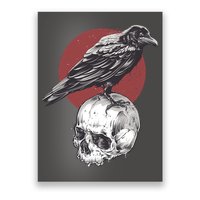 Raven On Skull Poster