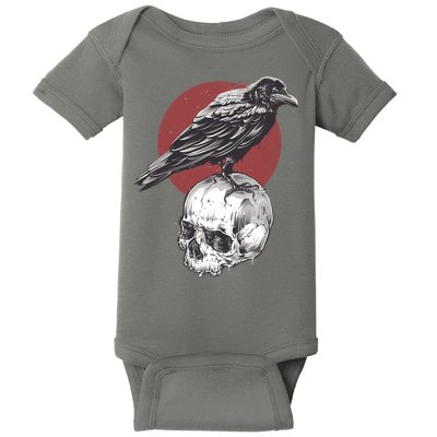 Raven On Skull Baby Bodysuit