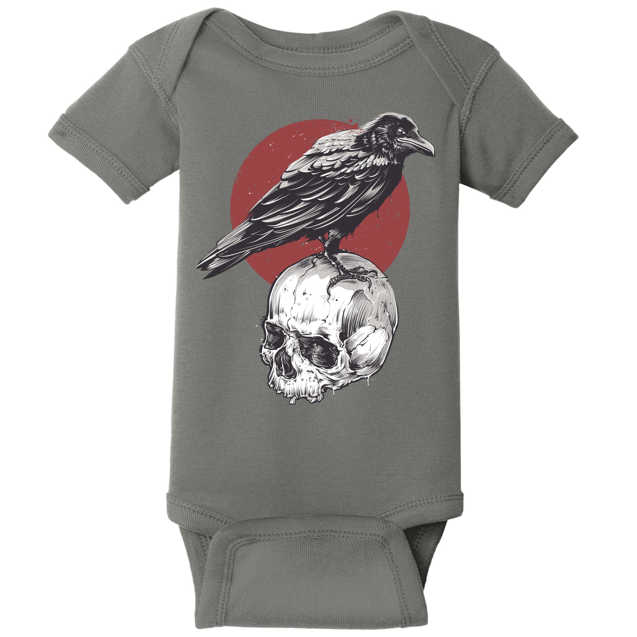 Raven On Skull Baby Bodysuit