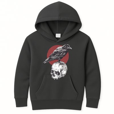 Raven On Skull Kids Hoodie