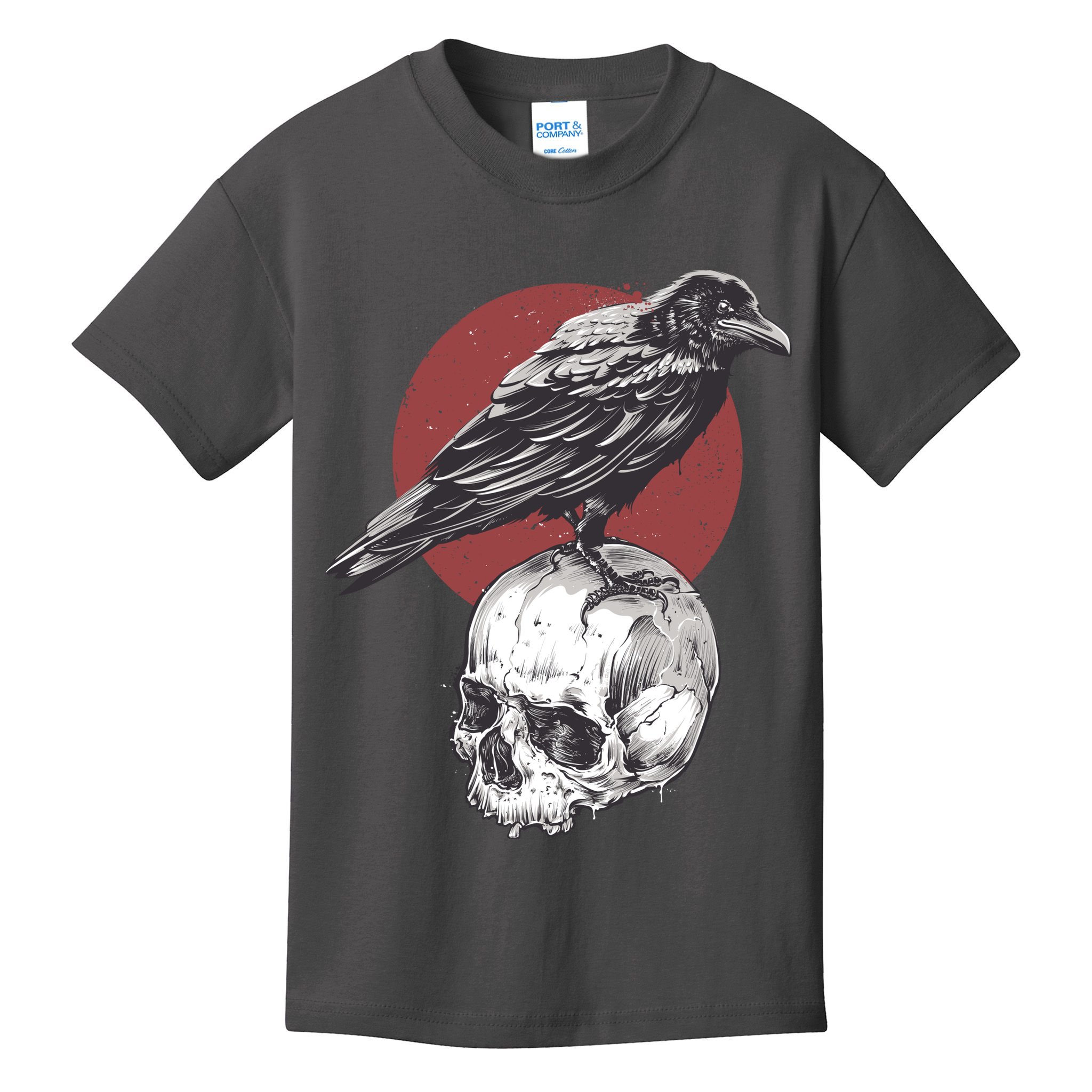 Raven On Skull Kids T-Shirt
