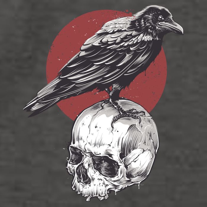 Raven On Skull Vector Backpack