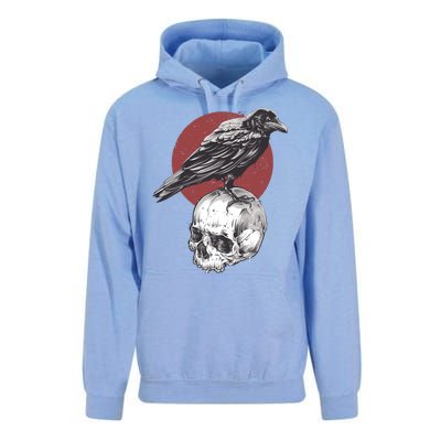 Raven On Skull Unisex Surf Hoodie