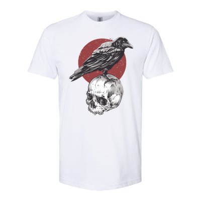 Raven On Skull Softstyle® CVC T-Shirt