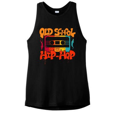 Retro Old School Hip Hop 80s 90s Graffiti Cassette Ladies PosiCharge Tri-Blend Wicking Tank