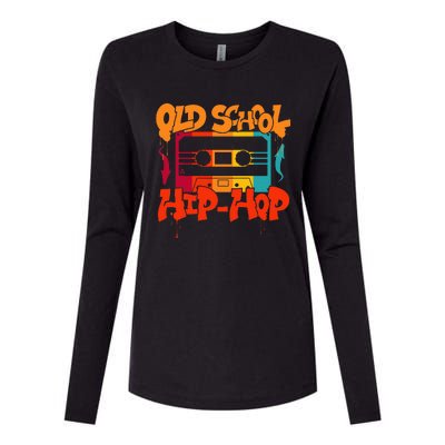 Retro Old School Hip Hop 80s 90s Graffiti Cassette Womens Cotton Relaxed Long Sleeve T-Shirt