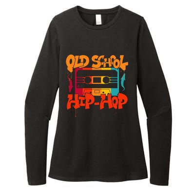 Retro Old School Hip Hop 80s 90s Graffiti Cassette Womens CVC Long Sleeve Shirt