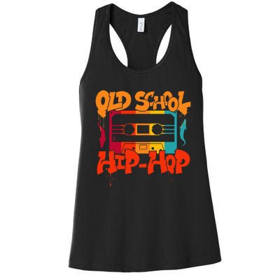 Retro Old School Hip Hop 80s 90s Graffiti Cassette Women's Racerback Tank