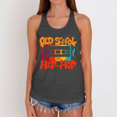 Retro Old School Hip Hop 80s 90s Graffiti Cassette Women's Knotted Racerback Tank